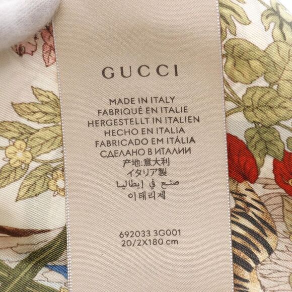 Gucci Silk Scarf Beige Multicolor - Picture 4 of 5